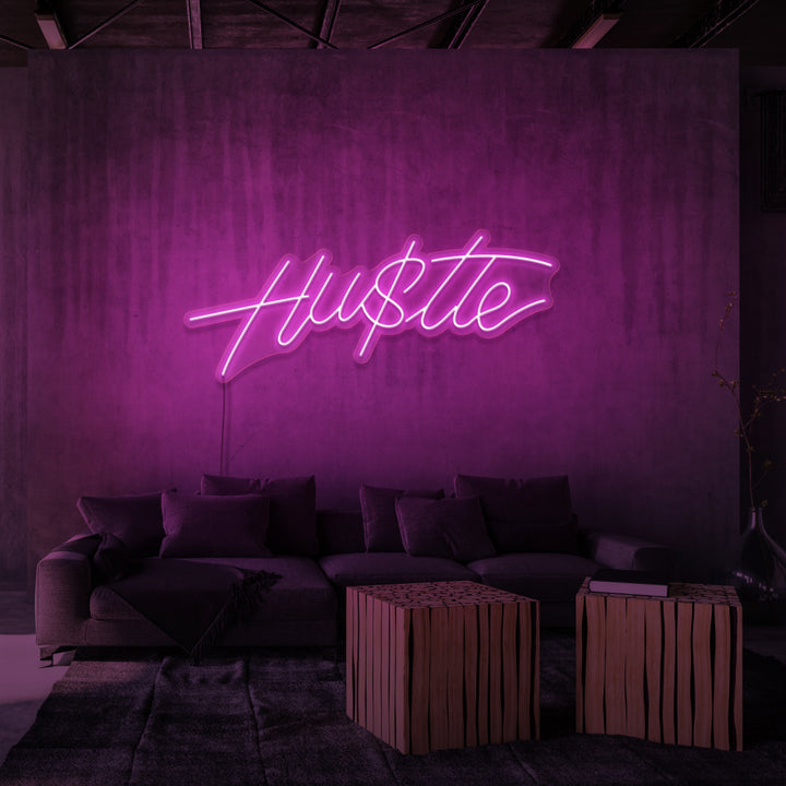 RÓTULOS DE NEÓN "HU$TLE"