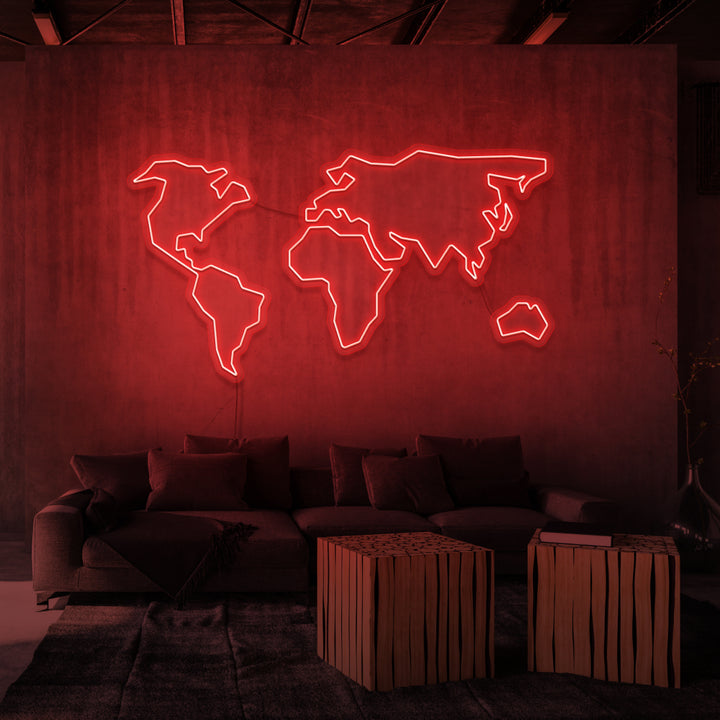 RÓTULO DE NEÓN "MAPA MUNDIAL"